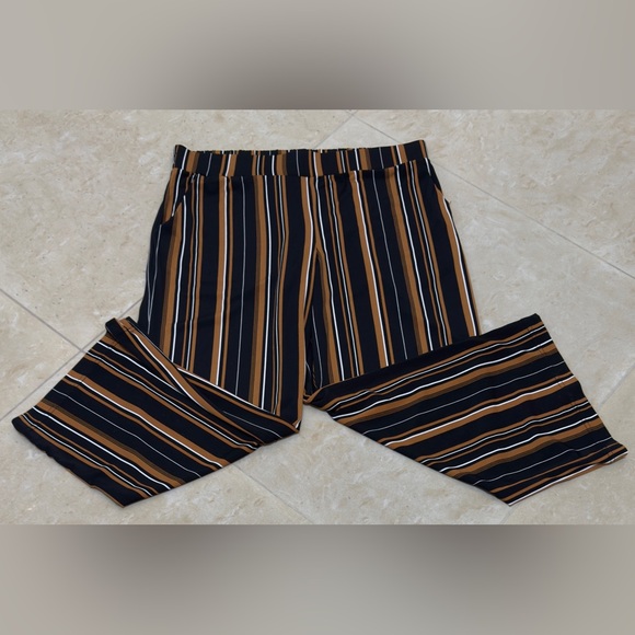 Maurice’s Dress Elasticized Striped Black and Brown Women's Jumpsuit Medium - Picture 3 of 6